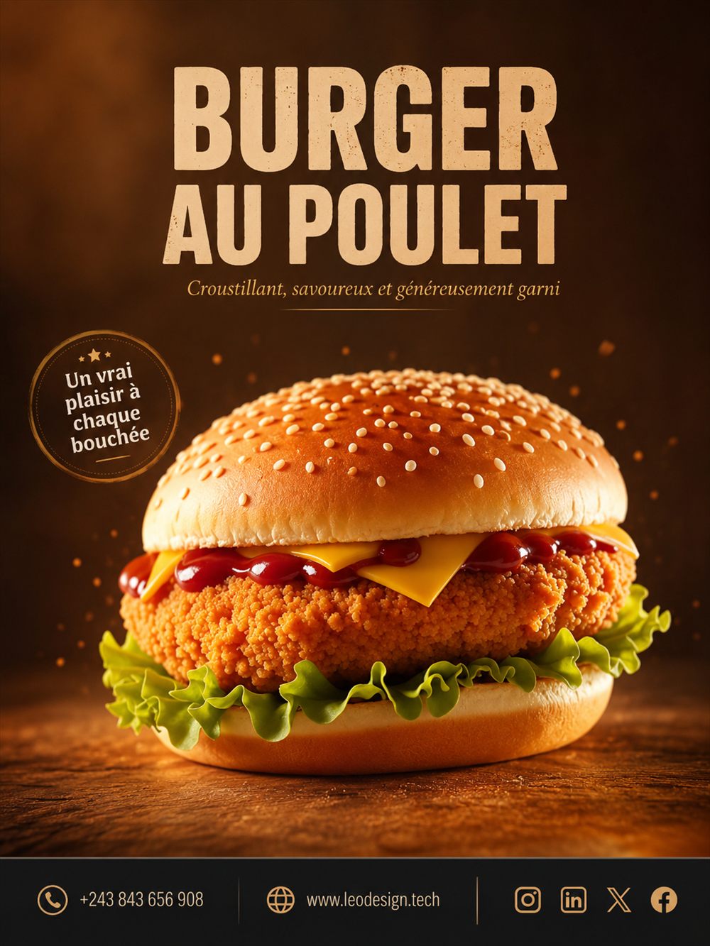 Affiche Burger au poulet