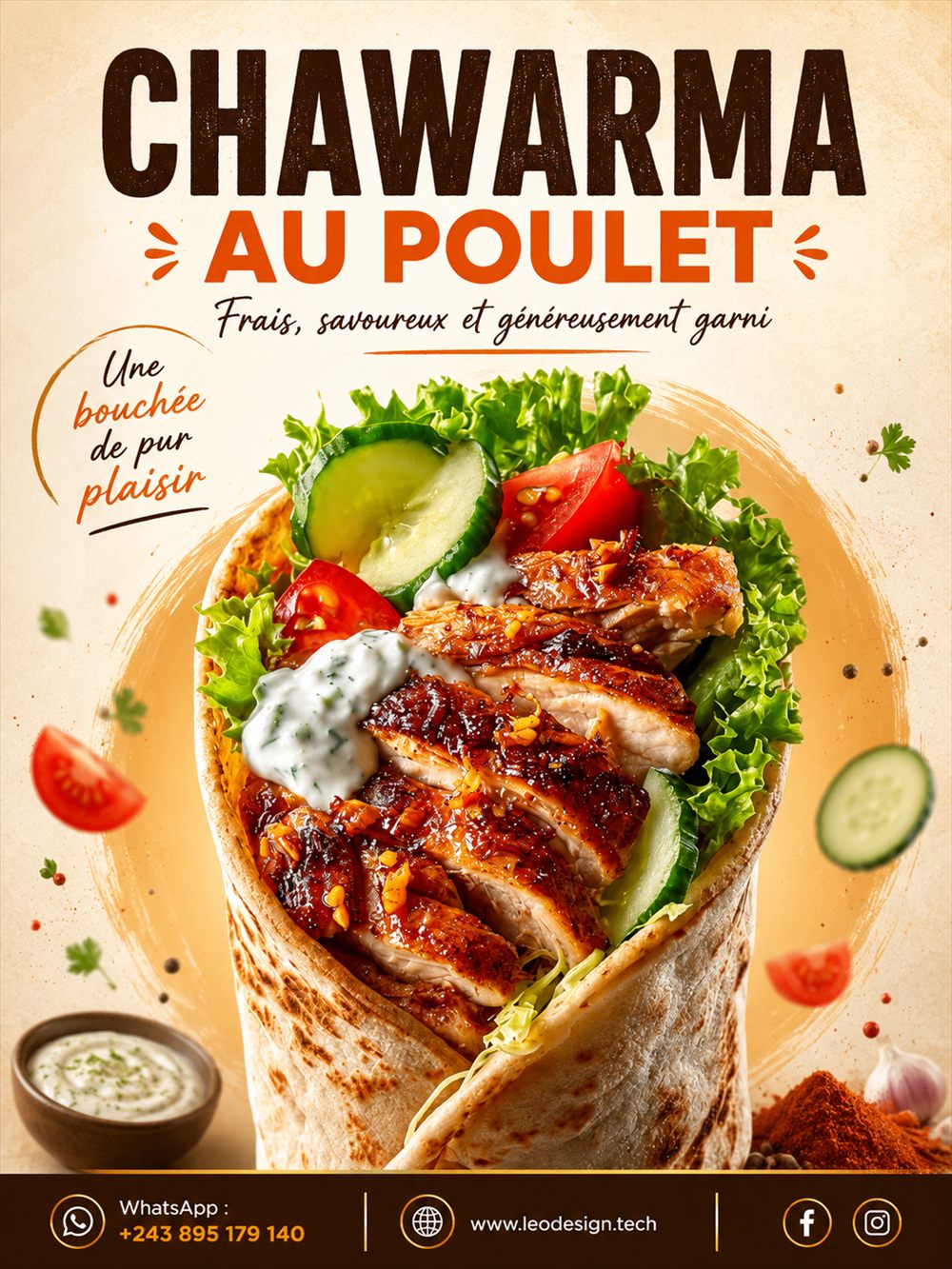 Affiche Chawarma au poulet
