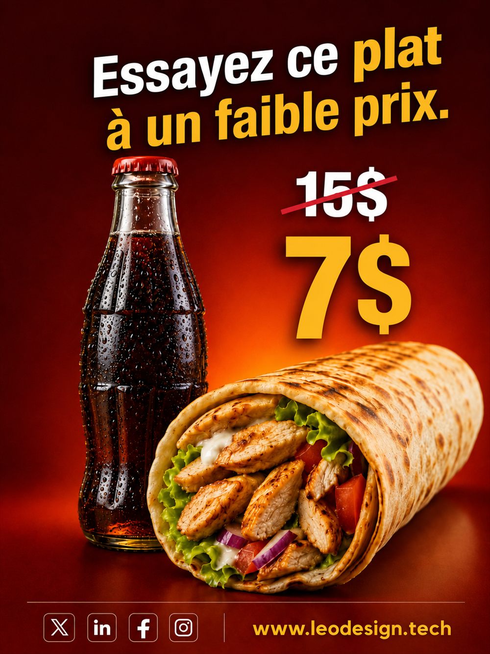 Affiche publicitaire restauration CocaCha