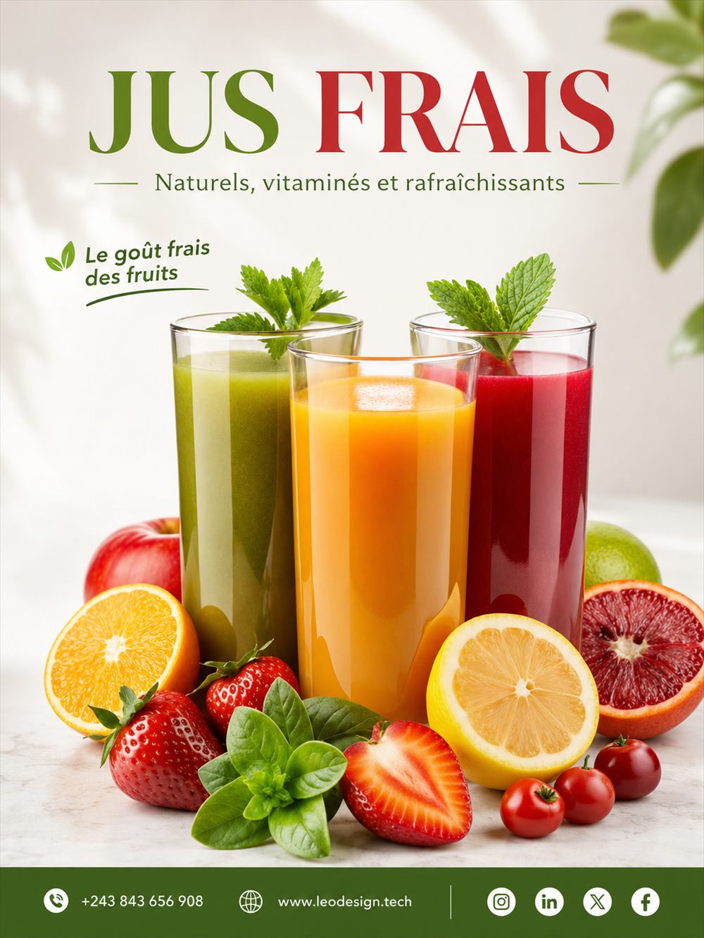 Affiche de jus frais naturels