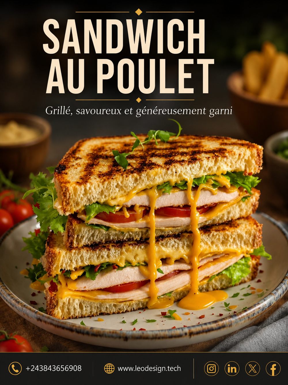 Affiche Sandwich au poulet