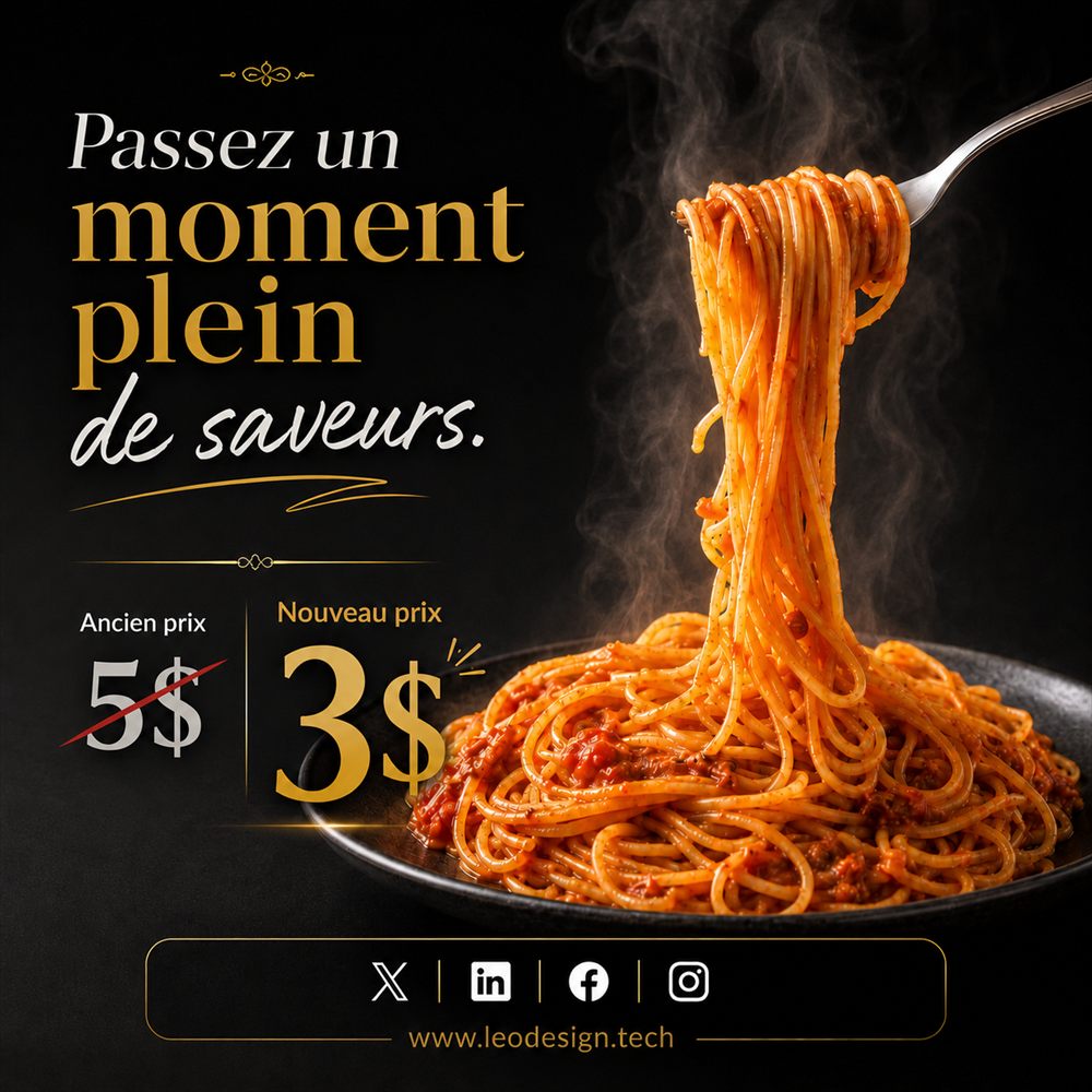 Affiche spaghetti carrée